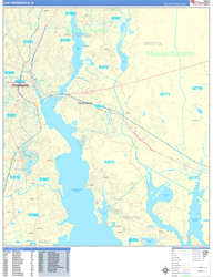 East Providence Wall Map Basic Style 2024